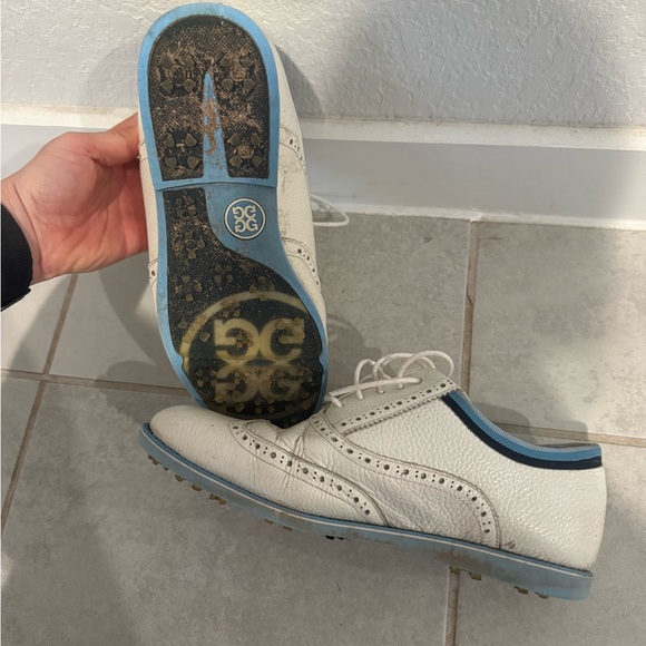 G/Fore Women's Grosgrain Brogue Gallivanter Golf Shoe: Snow/Tulum - Picture 4 of 8